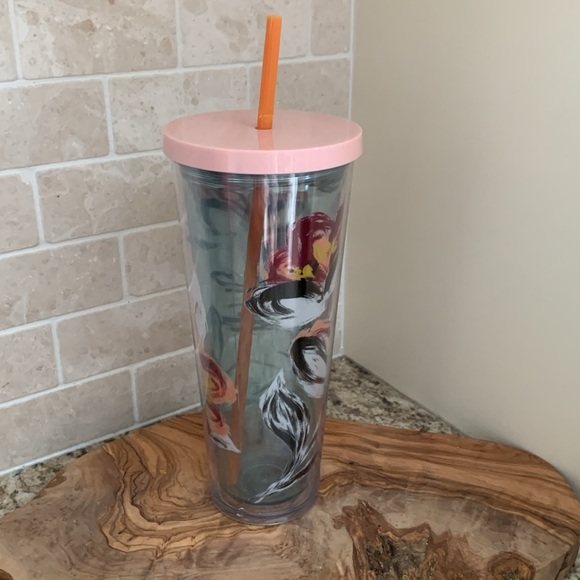 Starbucks 24oz Pink and Orange Floral Tumbler - Picture 2 of 5